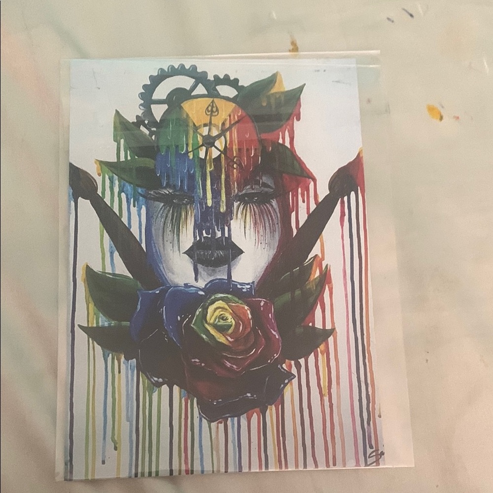 Abstract Dripping Face Art Print